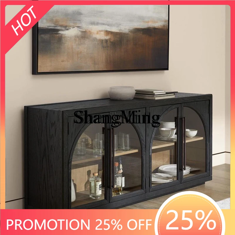 

ZYY retro solid wood dining side kitchen dining room storage cabinet locker against wall