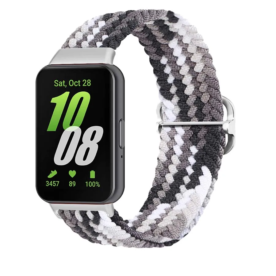 Nylon Strap For Samsung Galaxy Fit 3 Wristband Adjustable Braided Solo Loop Replacement Bracelet For Samsung Fit 3 Watch Band