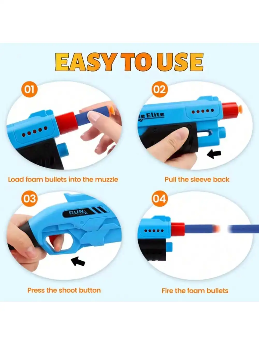 Nowy Zewnętrzny Pistolet na Miękkie Strzałki dla Dzieci, Ręczny Wyrzutnik Piankowych Strzałek, Zabawka do Walki z Bezpiecznymi Amunicjami, Wielokolorowe Opcje dla Dzieci