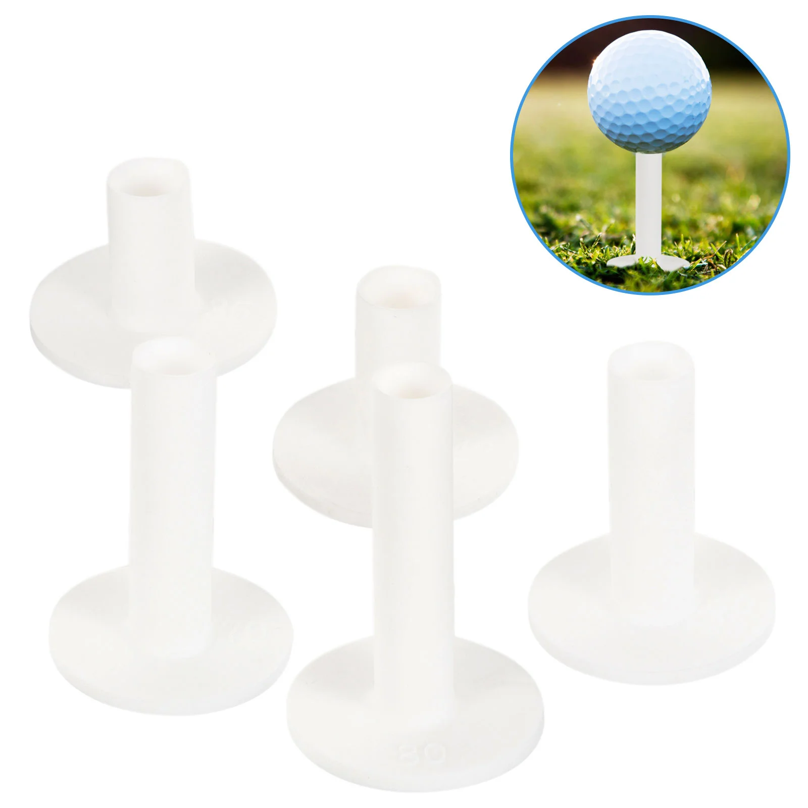 Flexível Silicone Golfs Tee Titulares, Prático Golf Ball Stands, 5pcs