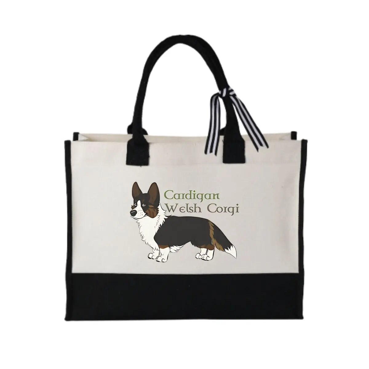 

Cardigan Welsh Corgi Breed Illustration Graphic Minimalist Patchwork Canvas Bag for Office Welcome Kits
