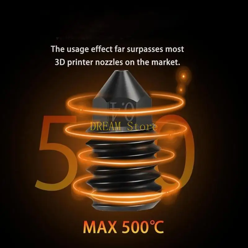 فوهة فولاذية صلبة قابلة للتبديل بقطر 0.8 مم للطابعات ثلاثية الأبعاد P1 مقاومة للحرارة حتى 500 درجة مئوية أفضل بيع #2