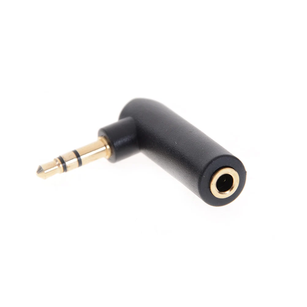 2pcs/lot Gold-plated Connector 3.5 Jack Right 90 Degree Angle Female To 3.5mm 3pole Male Audio Stereo Plug L Shape Adapter