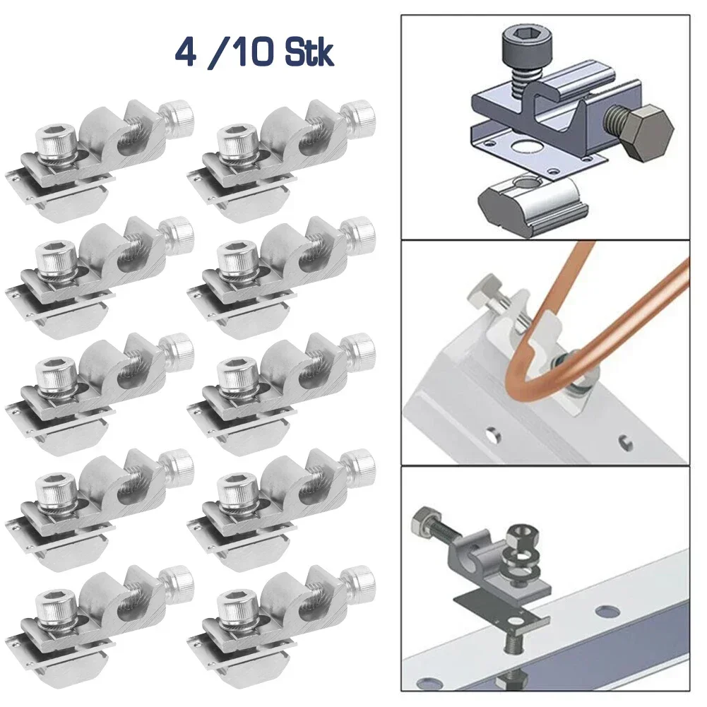 Solar Panel Mounted Grounding Clip Solar PV Mounting System Ground Lug Standard Grounding Clip Buckle Terminal Bracket