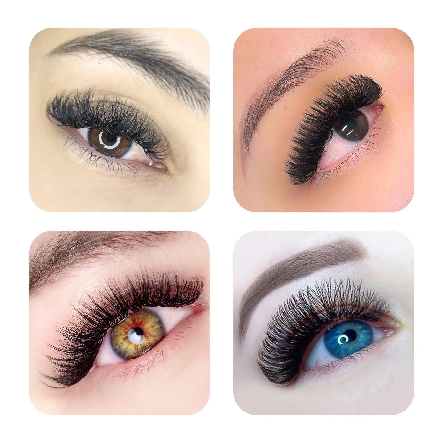 GLAMLASH 16Lines natural silk mink Eyelash Extension Individual Soft High Quality All Size Fake Eye Lashes Maquiagem Cilios