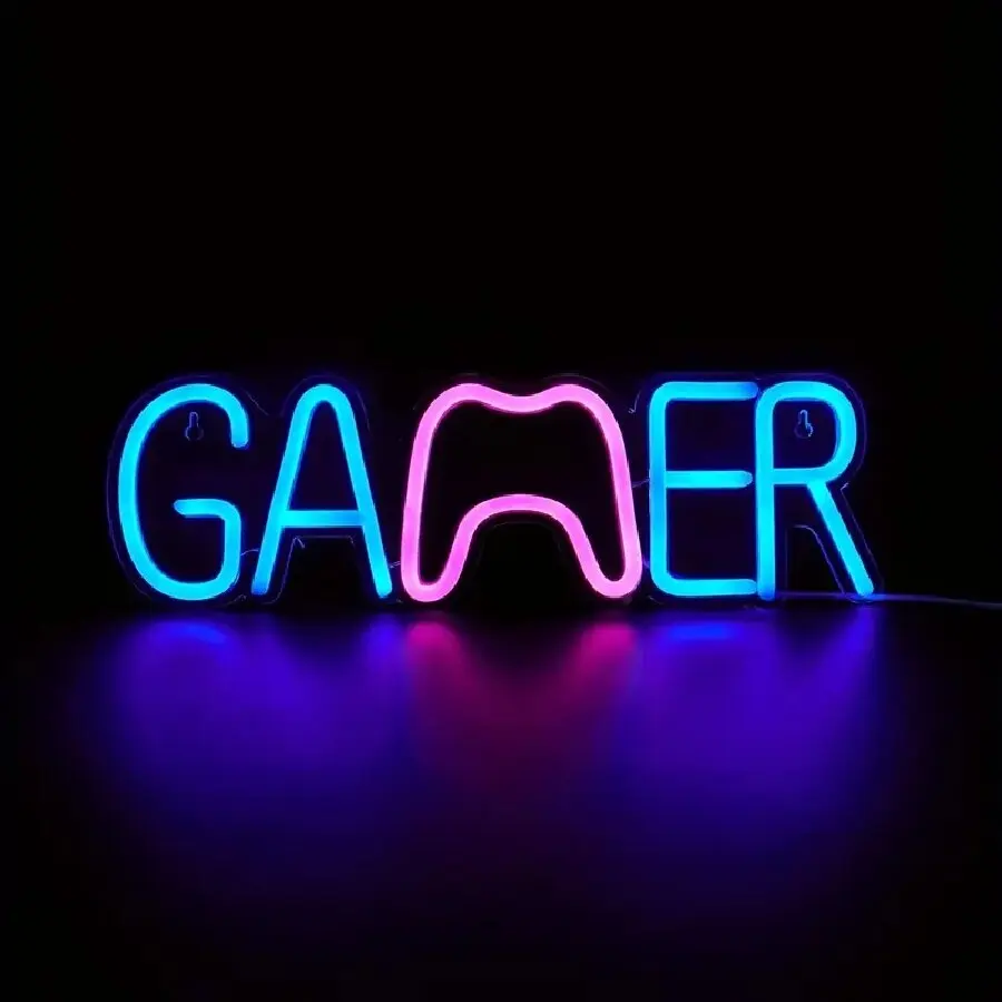 Insegna al neon personalizzata per telecomando da gioco - Insegna al neon per gamepad - Insegna LED per sala giochi - Insegna luminosa - Insegna al neon per controller - Italia