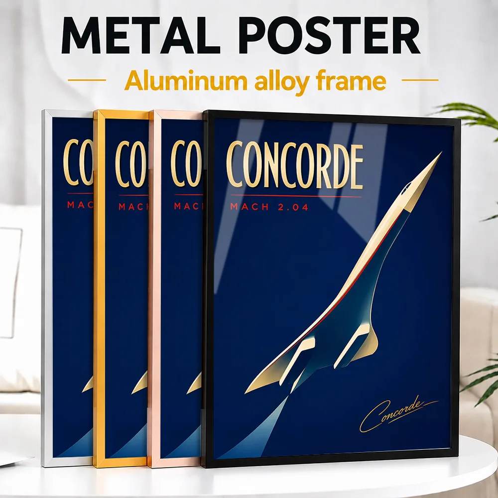 Concorde Supersonic Jet Vintage Framed Metal Print Customized Flight Tribute Wall Art Designed For Pilots To Display In Office