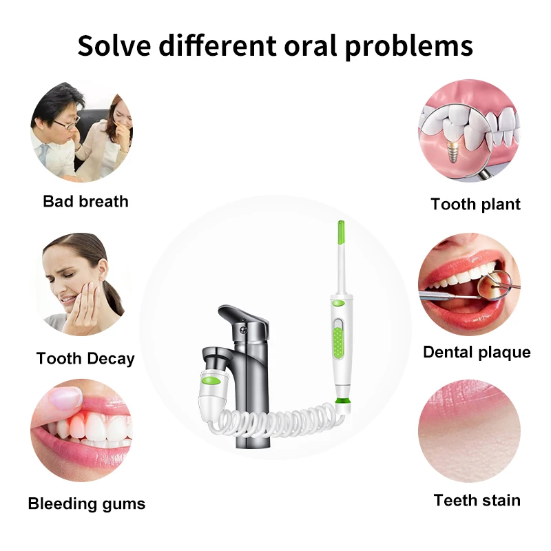 구강 청결제를 사용한 2-in-1 치실 및 구강 청소기 가정용 모델로 입을 상쾌하게 해줍니다. 가족 친화적인 구강 관리 장치