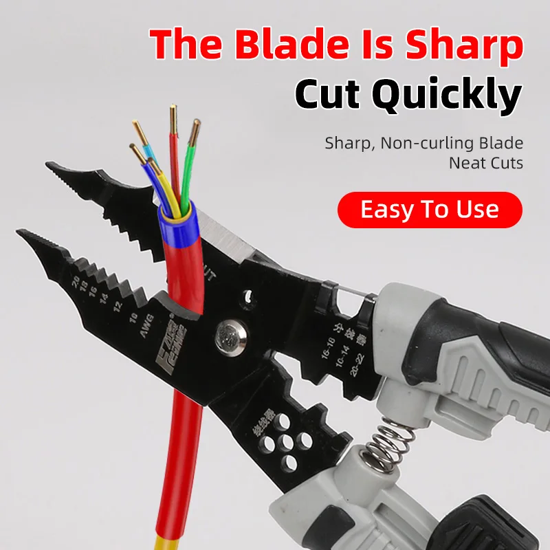 Multifunctional wire stripping pliers, electrician crimping pliers, universal terminal crimping pliers