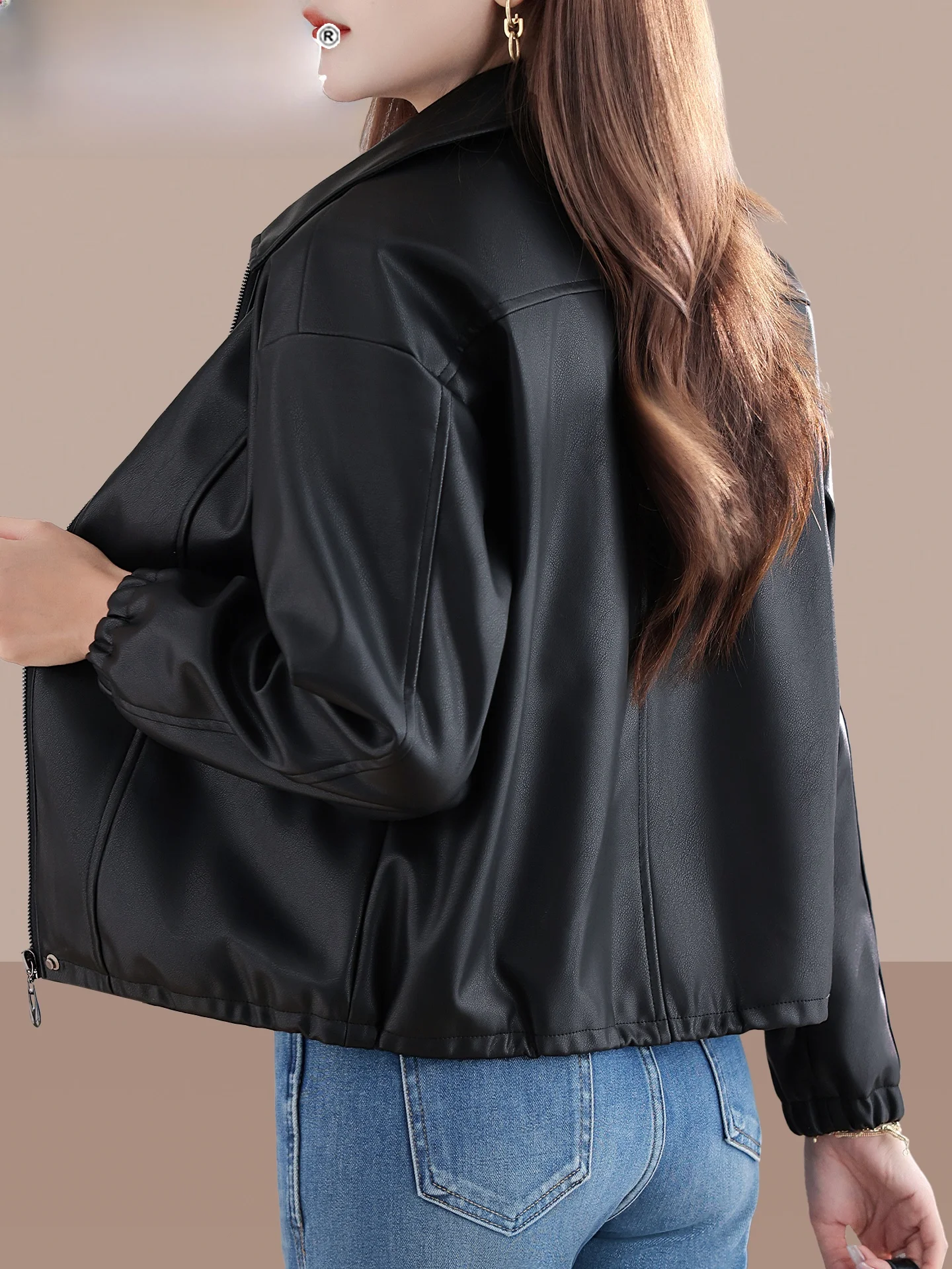 Thiened Face Lined of Biker Jacket Dames winterbovenkleding Warme kleppenkraag Ritssluiting PU-leren jas voor dagelijks gebruik