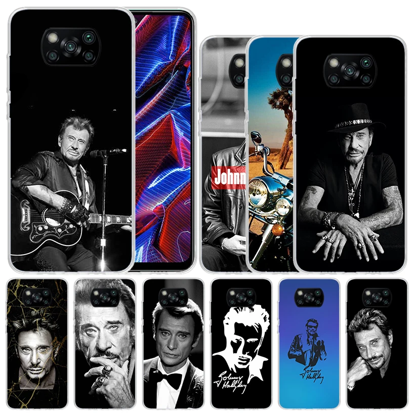 Johnny Hallyday Music Soft Cover for Xiaomi Poco X5 Pro X4 Gt X3 Nfc M5S Print Phone Case M4 M3 M2 F3 F2 F1 Mi Note 10 Lite Coqu