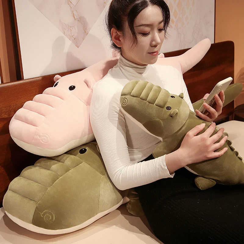 60/100/120cm Simulation Crocodile Plush Toys Stuffed Soft Animal Plush Cushion Pillow Doll for Kids Home Decor Gift for Children