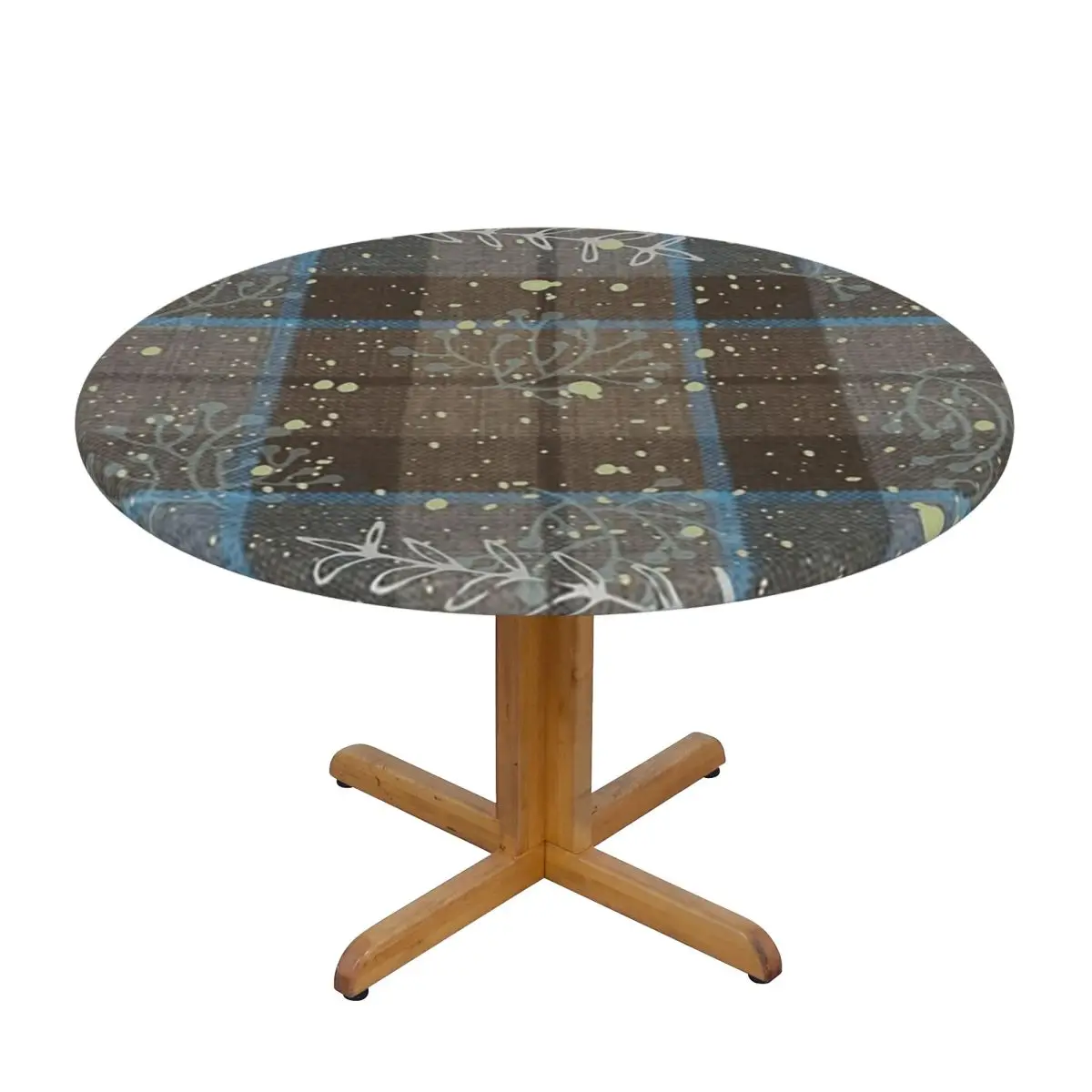 Outlander TV Clan Fraser Tartan Windblown Waterproof Round Tablecloth Oilproof Table Cloth for Kitchen Events Dining Table Cover