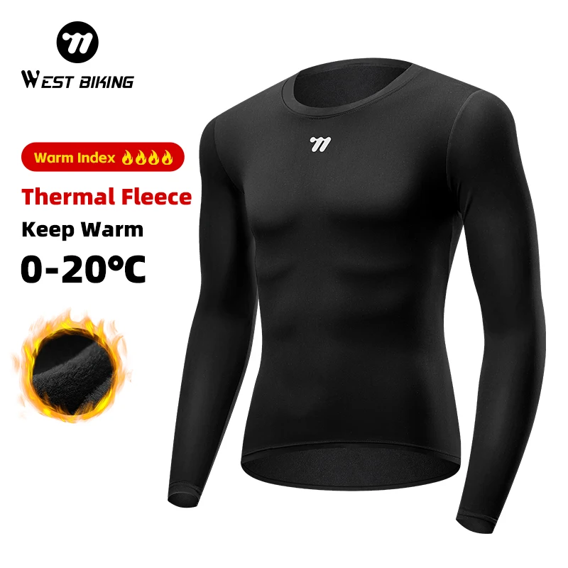 

WEST BIKING Men Women Cycling Base Layers Winter&Autumn Bicycle Undershirt Long Sleeve Thermal Fleece Bike Cycling Base Layer