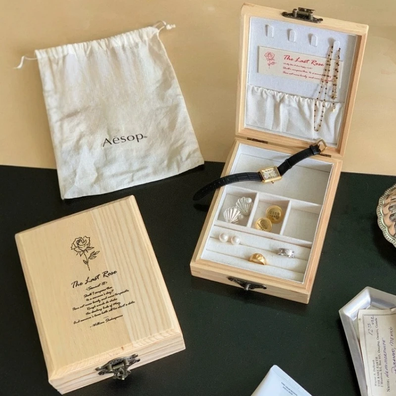 

Шкатулка для драгоценностей из черного ореха, ретро-коробки для хранения колец, ясеневое дерево, роскошные ожерелья, браслет, витрина, органайзер для ювелирных изделий, принадлежности