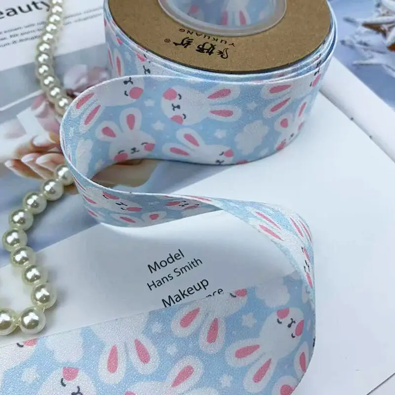 10 yards 40mm Double-Sided Flower Cartoon Ribbon DIY Handmade Materials For Crafts Decoration Hair Bows Crafts Gifts fabric Lace