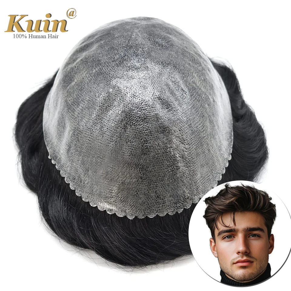 I Skin Men's Hair Capillary Prosthesis 0.1-0.12mm Indian Human Hair Replacement System Unit Toupee For Men 6x8 7x9 8x10 Male Wig