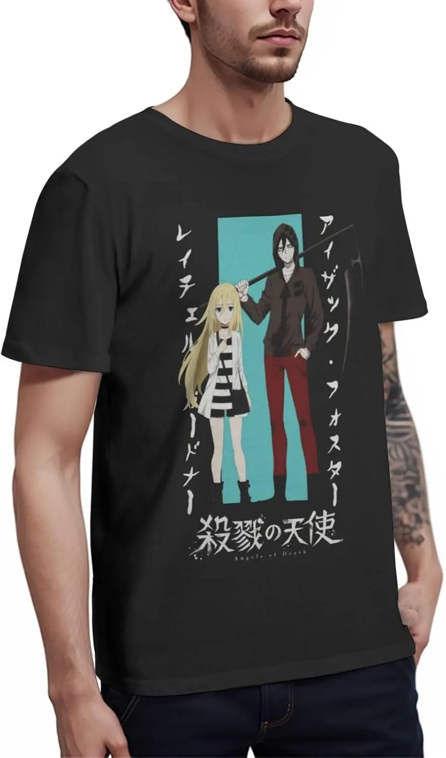 Anime Angels of Death T Shirt Man'S Summer Print Round Neckline Tee Classic Short Sleeve Tshirt