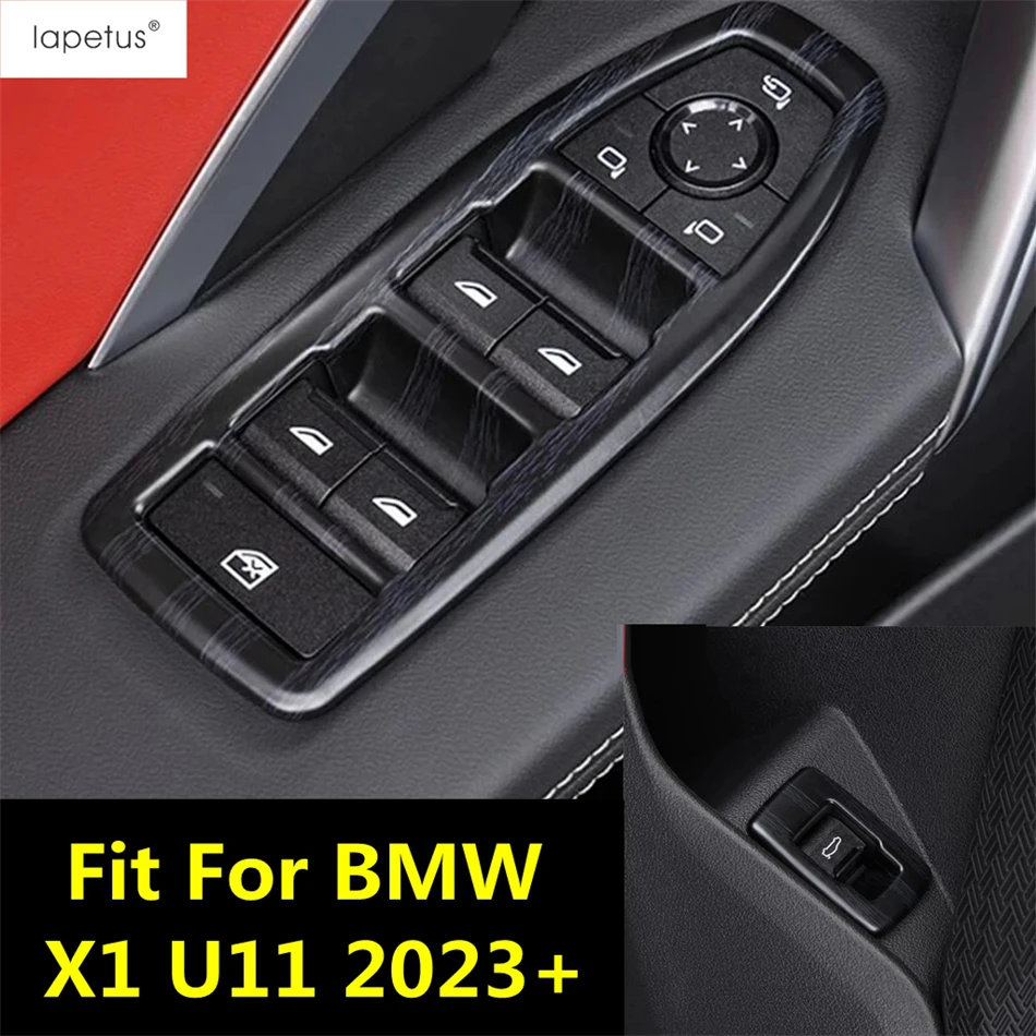 

Car Inner Door Window Glass Lift Switch Button Panel Decoration Cover Trim For BMW X1 U11 2023 2024 Wood Grain Look Accessories