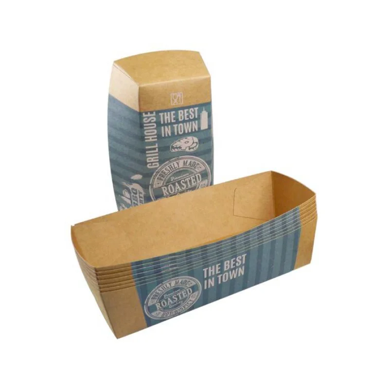 Customized productCustomized Paper packaging Container Hot Dog Packing Tray Takeaway Food Box