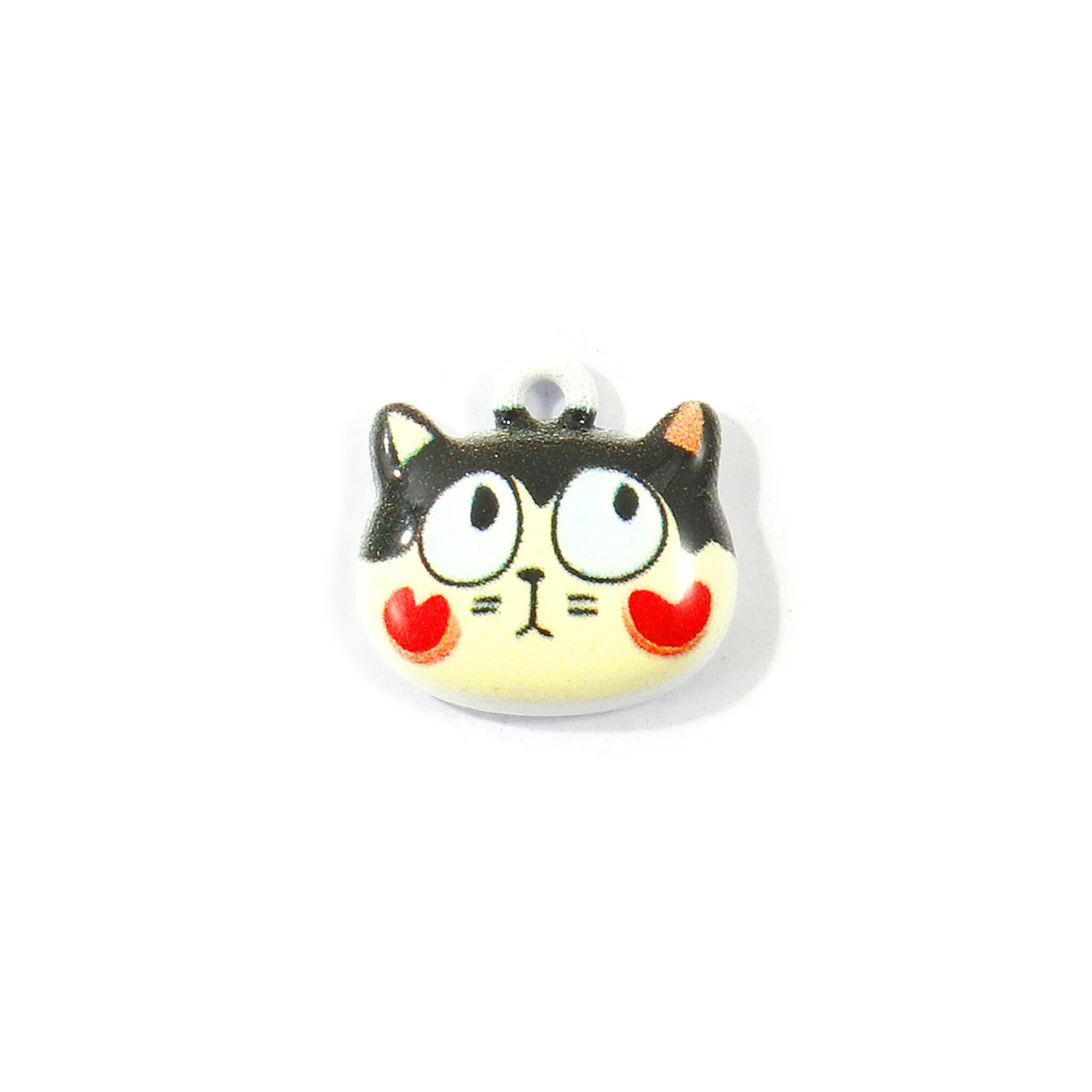 10 Stück Mehrfarbige Cartoon-Katzen-Tier-Motiv-Anhänger aus Zinklegierung für Frauen, DIY-Halsketten, Armbänder, Schmuckzubehör, 13x13mm – Detail 2