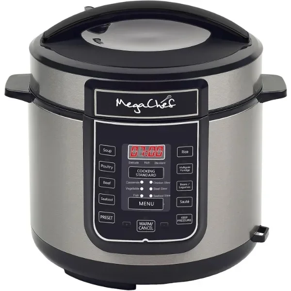 

Megachef Digital Pressure Cooker, Silver, 6 quart