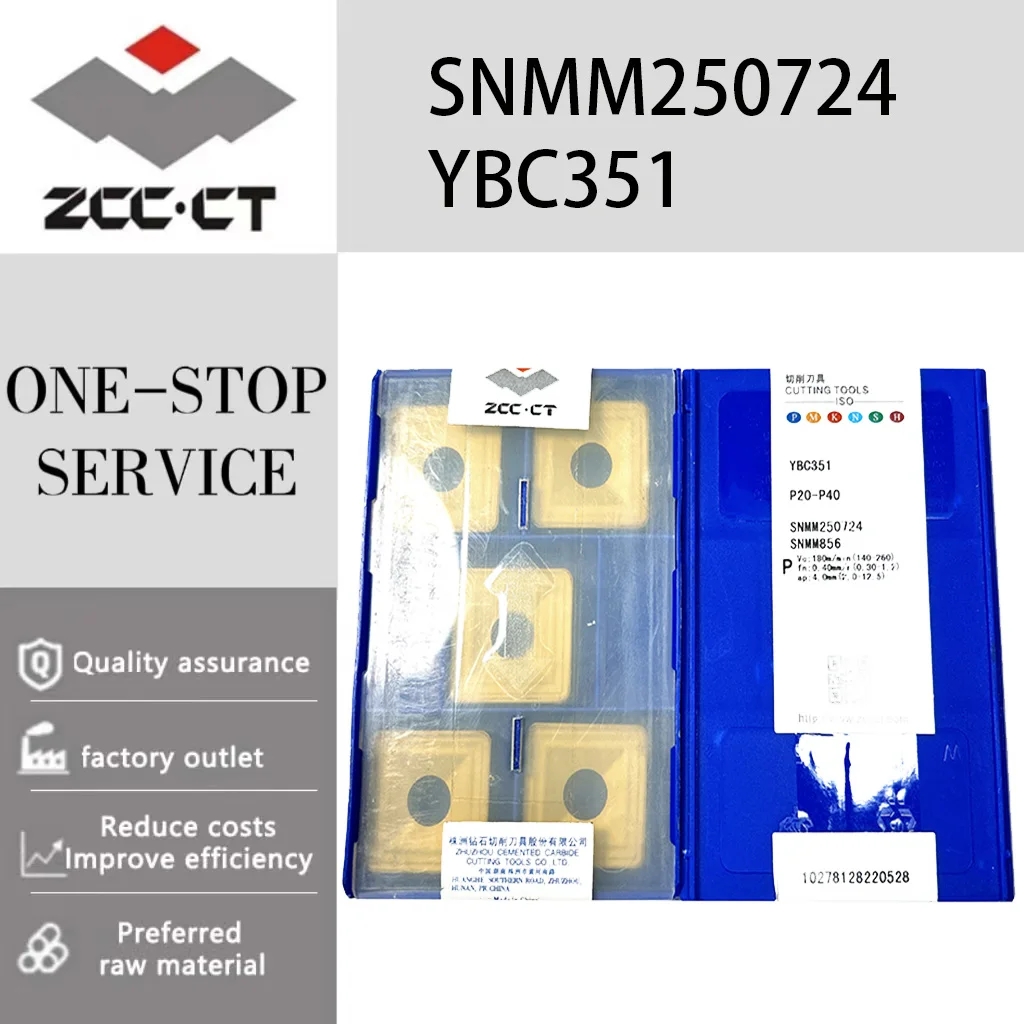 ZCC.CT-Carbide Insert Turning Tool, alta qualidade, Original, SNMM250724, YBC351, YBC251, YBD151