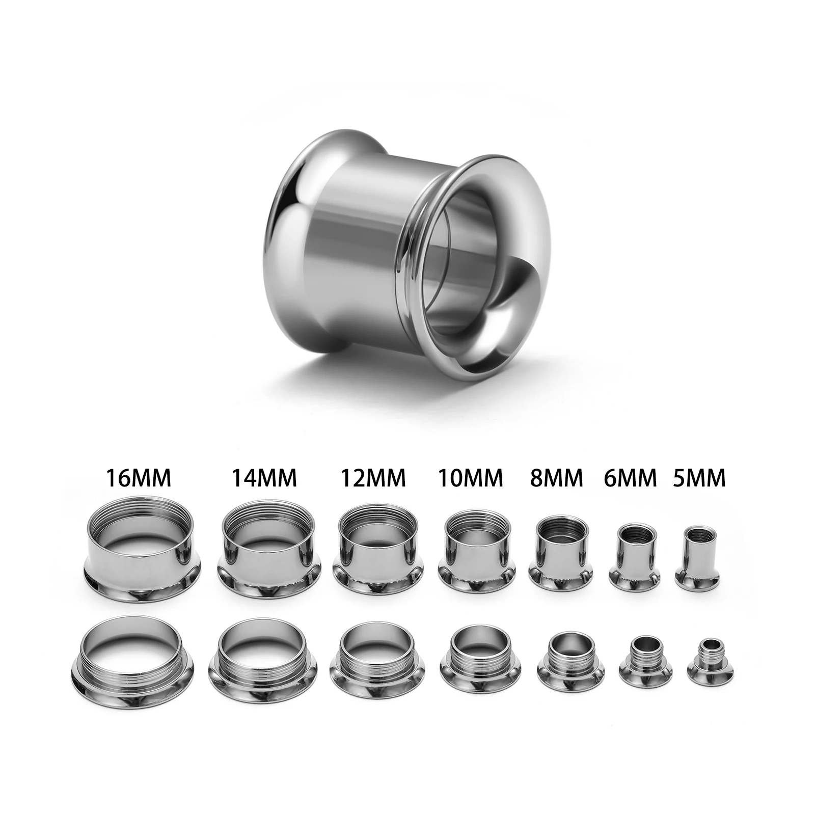 G23 Titanium 3-16mm Unisex Internal Thread Ear Tunnel Plugs Expander Tapers Gauges Lobe Stretching Plugs Ear Piercing Jewelry