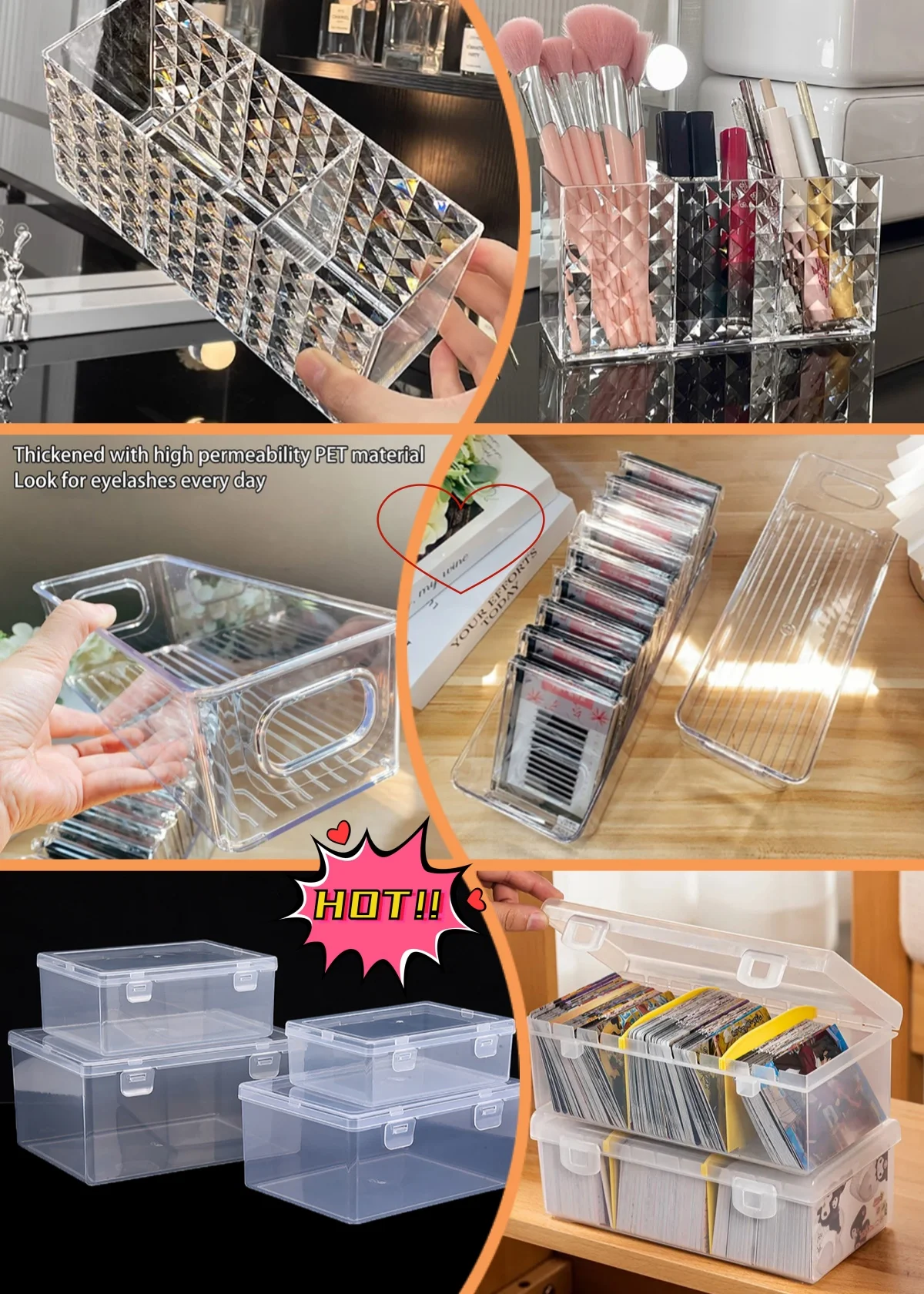 Organizer na przedłużane rzęsy, 1 szt. Pudełko do przechowywania sztucznych rzęs, idealne na akcesoria do rzęs i narzędzia do makijażu.