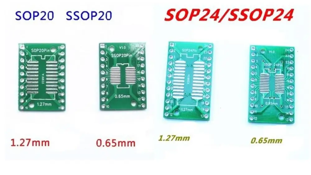 5PCS Adapter PCB Circuit Board Kit SMD QFP LQFP QFN FQFP Turn To DIP SOP MSOP SSOP TSSOP SOT23 8 10 14 16 20 24 28 SMT To DIP