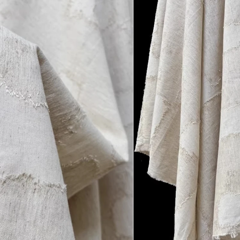 

Irregular Patch Cotton Linen Jacquard Fabric for DIY Sewing Dress Clothing Fashion Designer Fabrics Wholesale Cloth Material