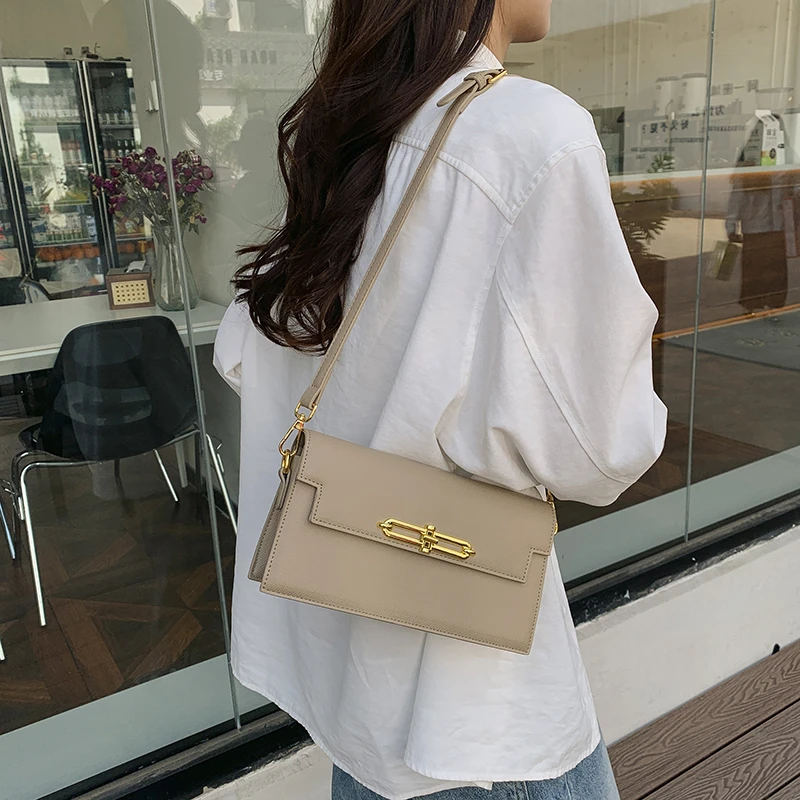 Square Bags for Youth Women Trend 2024 Fashion Luxury Brand Solid Color Purse Ladies Pu Leather Messenger Bag Sac De Luxe Femme