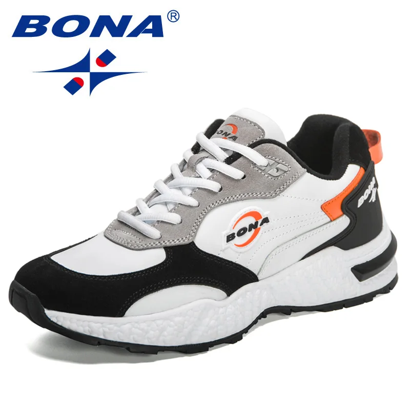 

BONA 2022 New Designers Fashion Sneakers Men Walking Shoes Platform Trend Casual Shoes Man Comfortable Leisure Shoes Mansculino