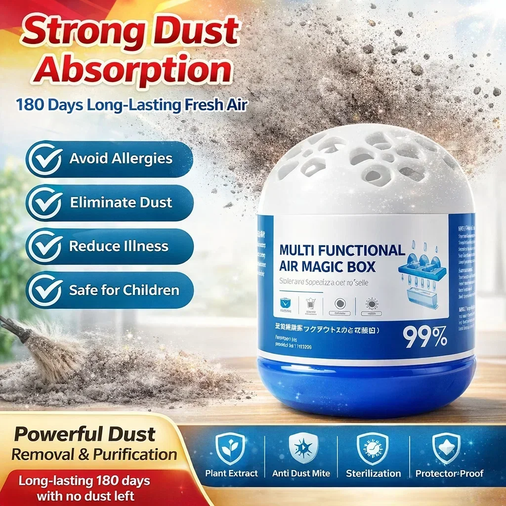 1/4PC Natural Air Purifying Dust Collector Box Plant Formula for Home Bedroom Living Room Baby Room Kitchen Pet Space 24H Use