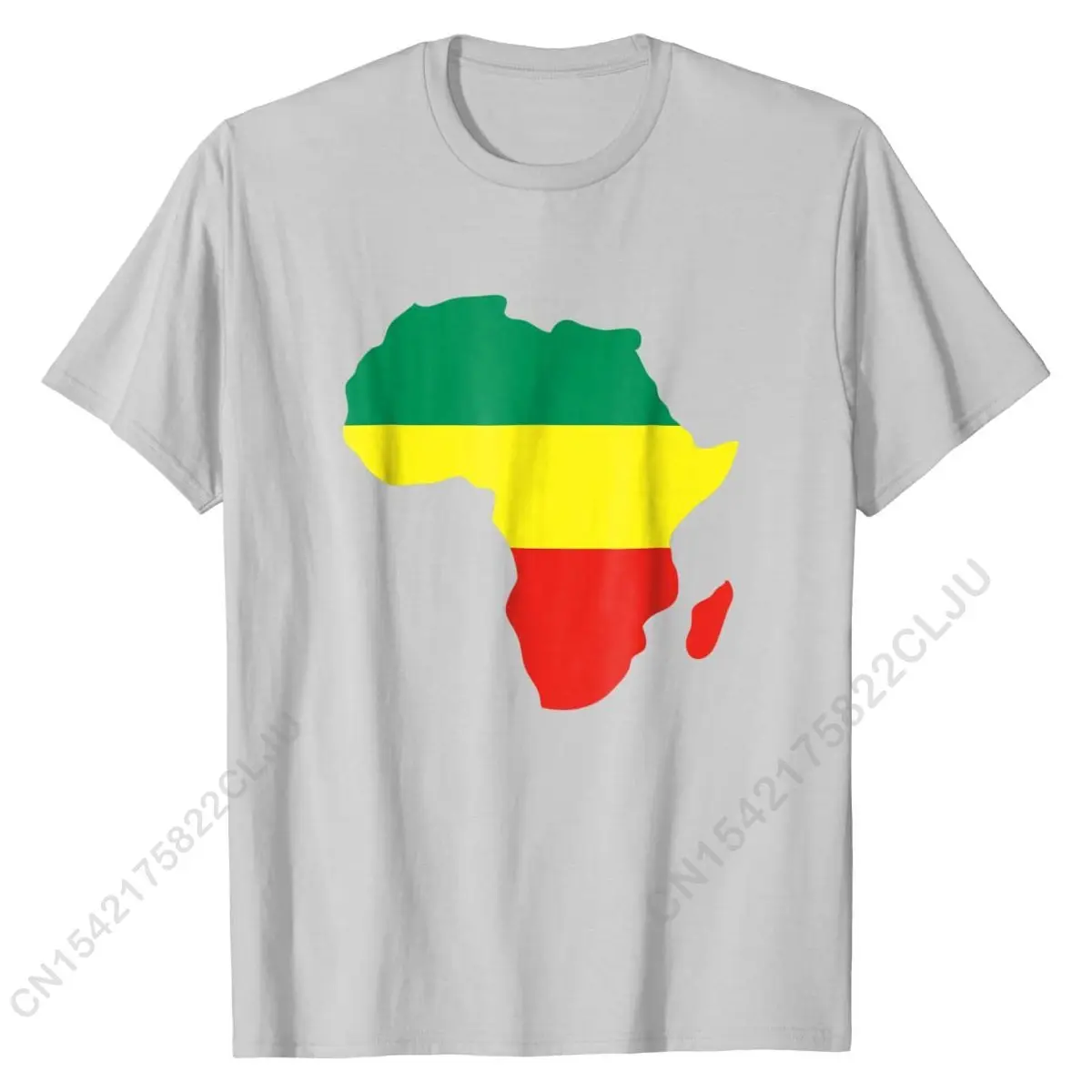 Africa Reggae Map T-shirt - African Rasta Green Yellow Red Tshirts Tees Company Cotton Printed Group Men