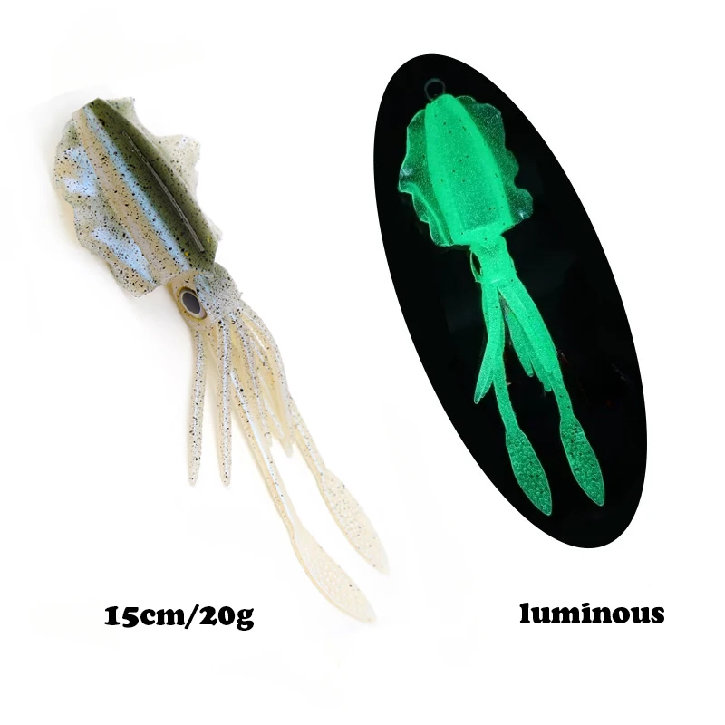 

Soft Squid Lure Soft Lure Luminous Octopus Calamar Pesca Silicone Artificial Boat Fishing For Deep Sea Fishing Soft Jigs Baits