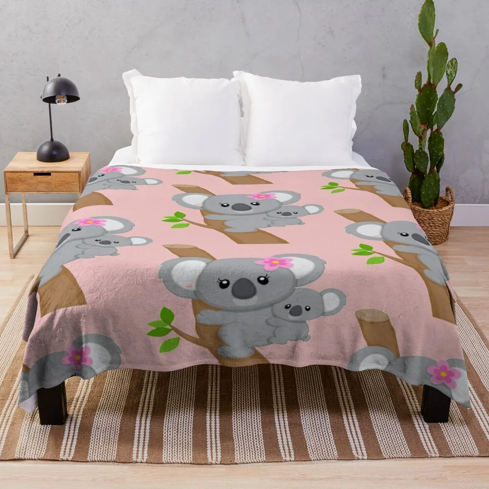 

koala Throw Blanket Flannel Winter beds Furry Decoratives Blankets