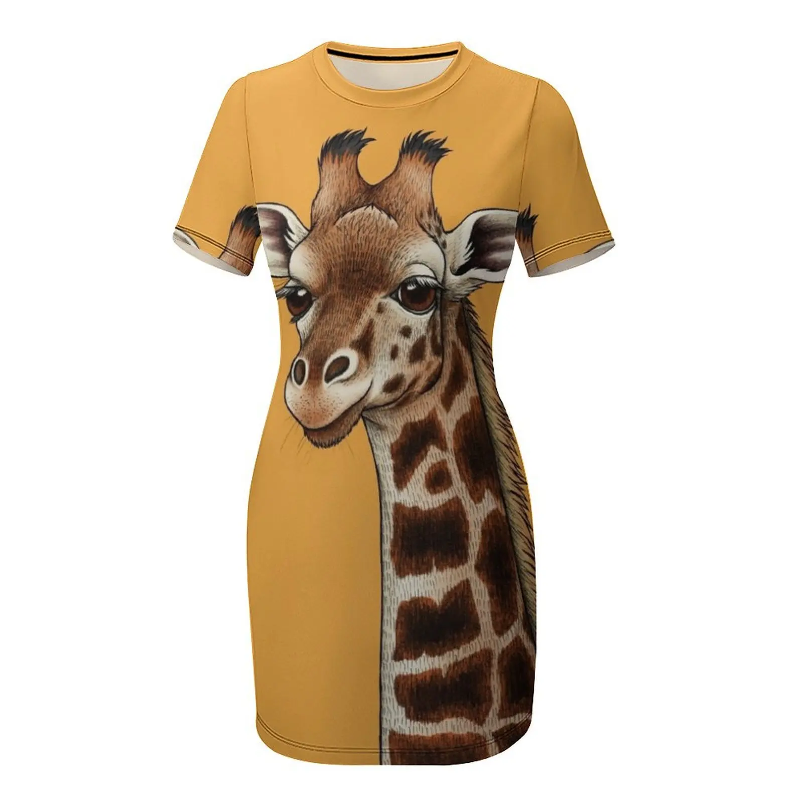 فستان Rothschild's الزرافة بأكمام قصيرة فساتين أنيقة للنساء فستان حفلة موسيقية 2025