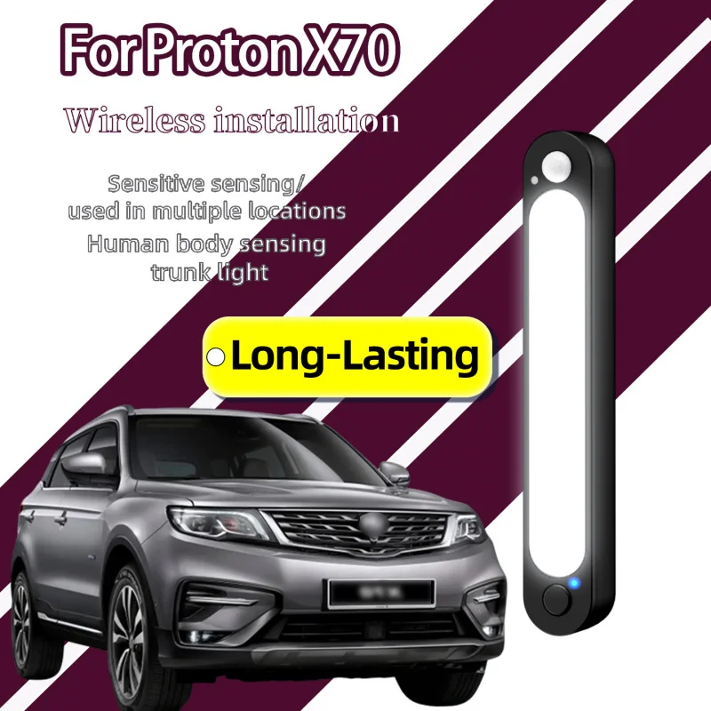 For Proton X70 Mid-size SUV Trunk Lamp Rechargeable Wireless Magnetic Motion Sensor LED Rear Cargo Area Lighting Lamp