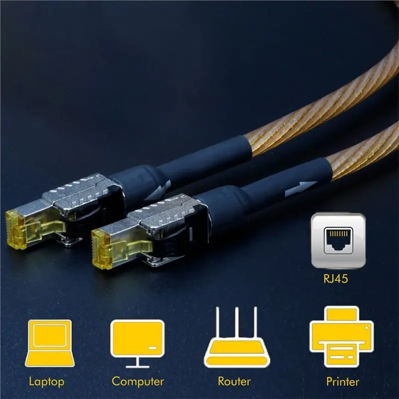 HIFI Network Patch Cable For Computers Notebook Cat8 Ethernet Cable Rj45 Interface 40Gbps 2000Mhz Speed For Applied