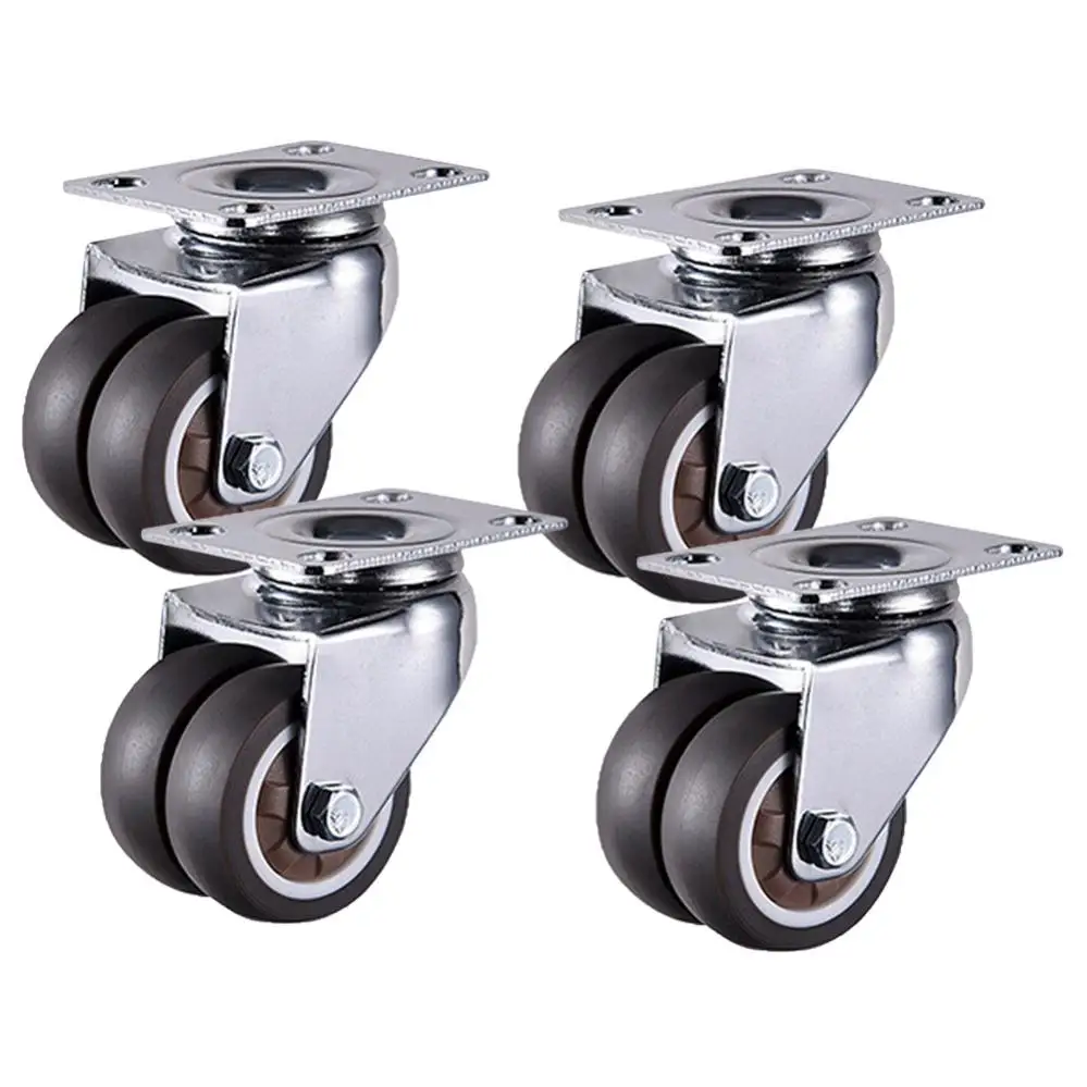 4Pcs 2 Inch Universal Chair Wheels Furniture Swivel Silent Caster Wheel Replace Hardware Trolley Tool for Office/Computer Chairs