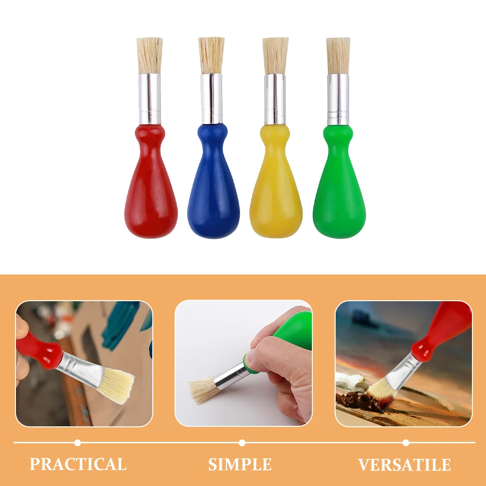 4 قطع من فرش الطلاء بالألوان المائية للأطفال الصغار لوازم الرسم على الجدران أثناء السفر