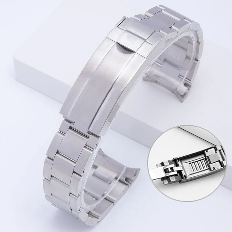 

Solid Stainless Steel For Rolex SUBMARINER DAYTONA SUP GMT Fine-Tuning Pull Button Clasp Strap 20mm 21mm men's Watch Chain