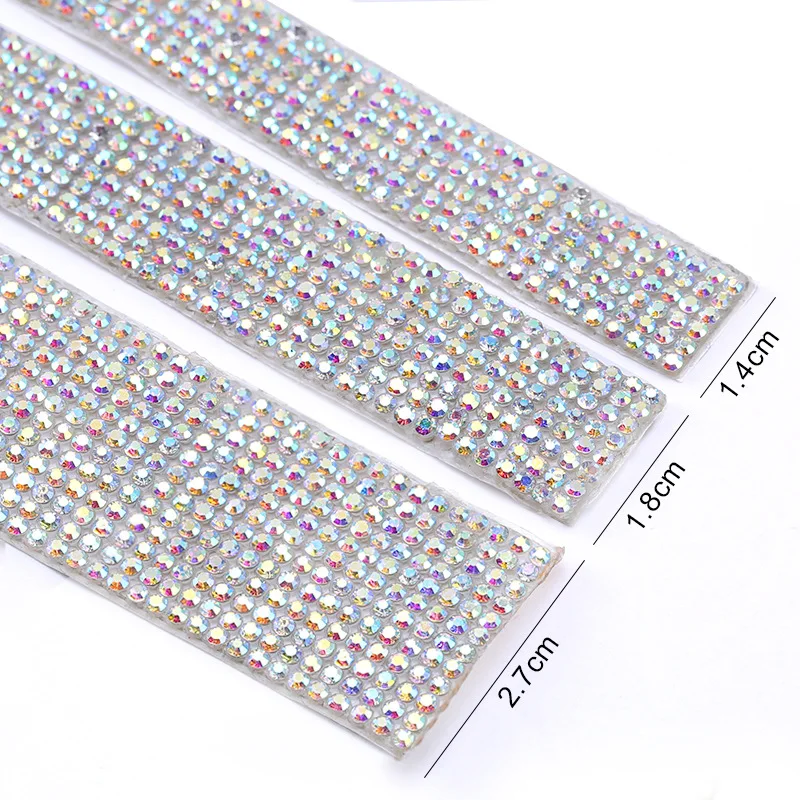 Self Adhesive Crystal Rhinestone Sticker Diamond Ribbon DIY Sticker Rhinestones for Arts Crafts, DIY Event Car Phone Decoration