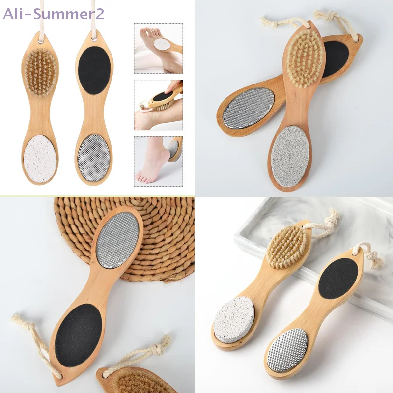 {MX} 1/2個入り 4-in-1 足用やすり 石鹸石 角質除去 死んだ皮膚の洗浄ブラシ ペディキュア研磨 足ケアツール