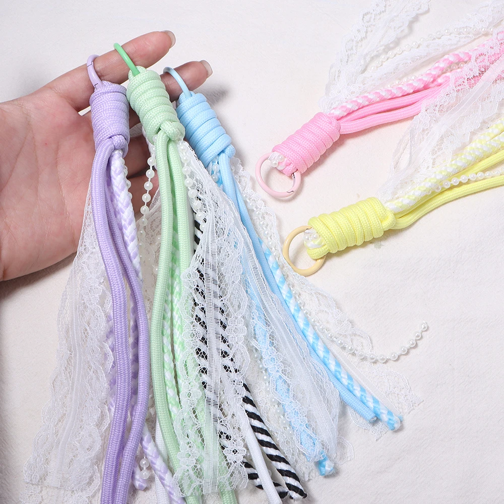 2 ピース/ロット甘いレースパールチェーン編組ストラップキー - Jewelry Making Knots のレビューと価格