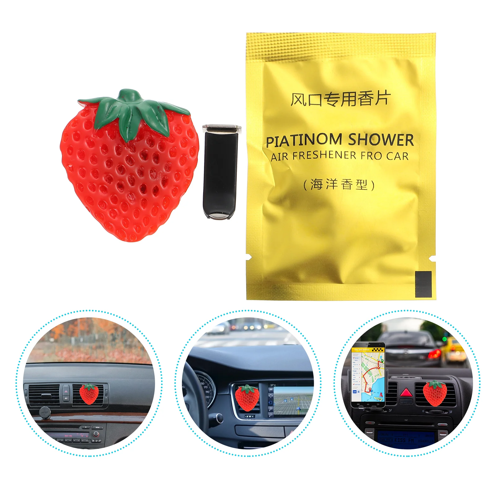 

Car Air Fresheners Outlet Clip Essential Oil Diffuser Vent Clips Strawberry Shaped Acrylic Easy Install Cover Bad Smells