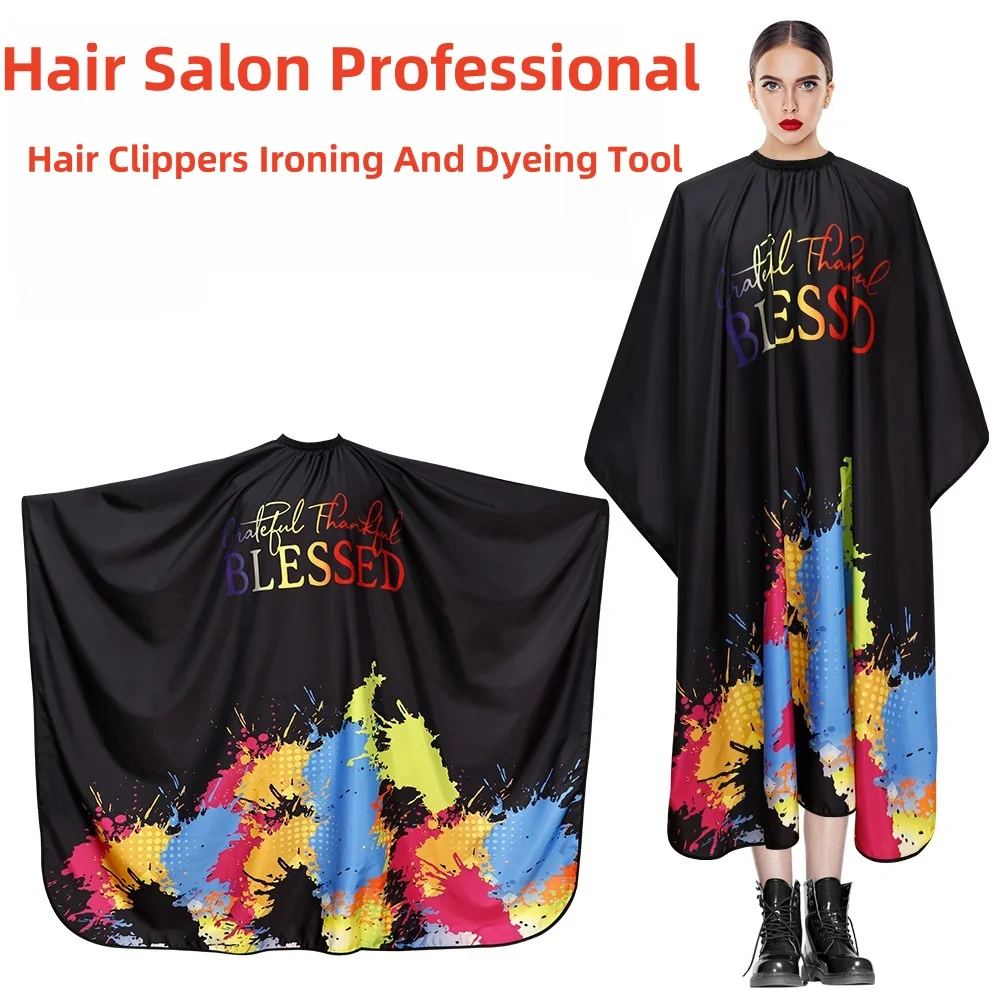 Salon Barber Cape Doodle Camo Design With Adjustable Closure And Anti Static Fabric Hair Cutting Apron For Home And Pro Use