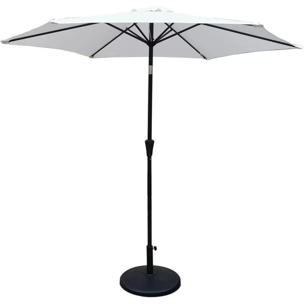 

Зонт для патио с ручным управлением и кнопкой, высотой 2,68 м, с основанием из полимерной смолы весом 19 кг, цвет кремовый VD400
