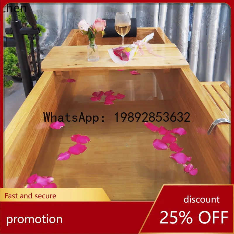 YFY Beauty Salon Oak Barrel Adult Bath Barrel Solid Wood Bathtub Wooden Soaking Barrel Japanese Style